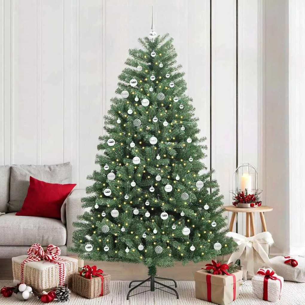 vidaXL Árvore de Natal Articulada Artificial Verde 210 cm PVC e Metal
