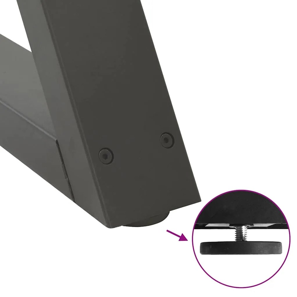 Pés para mesa de centro 2 peças antracite 70x(42-43,3) cm aço