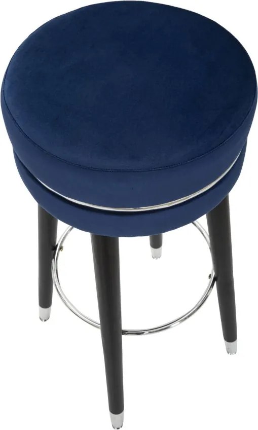 BANCO DE BAR PARIS Ø 35X74 CM AZUL, PRETO E PRATEADO