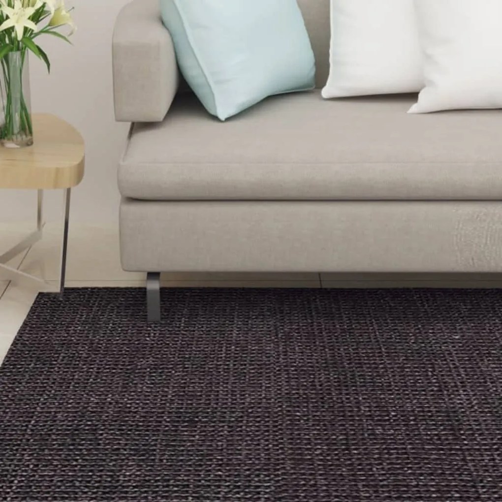 vidaXL Tapete de sisal para poste arranhador 80x300 cm preto