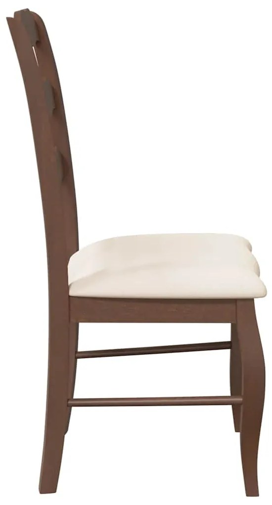 Cadeiras de jantar com almofadões 2 pcs madeira maciça castanho