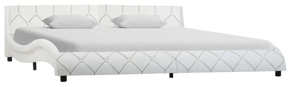 vidaXL Estrutura de cama 180x200 cm couro artificial branco