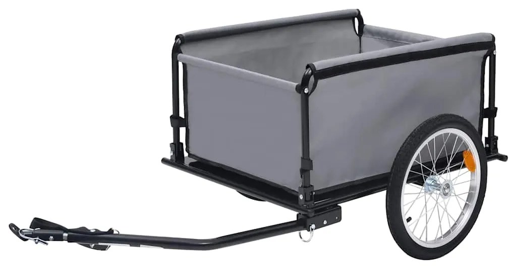 Reboque de carga para bicicleta 65 kg cinzento e laranja