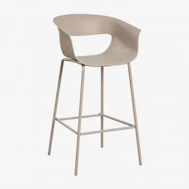 Pack De 4 Bancos Altos De Jardim Em Polipropileno E Aço Alanys Moka Brown & ↑75 Cm - Sklum
