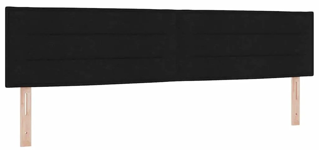 Cama Box com cabeceira Preto 200 x 200 cm Tecido e Espuma