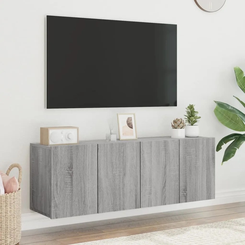 Móveis de parede para TV 2 pcs 60x30x41 cm cinzento sonoma