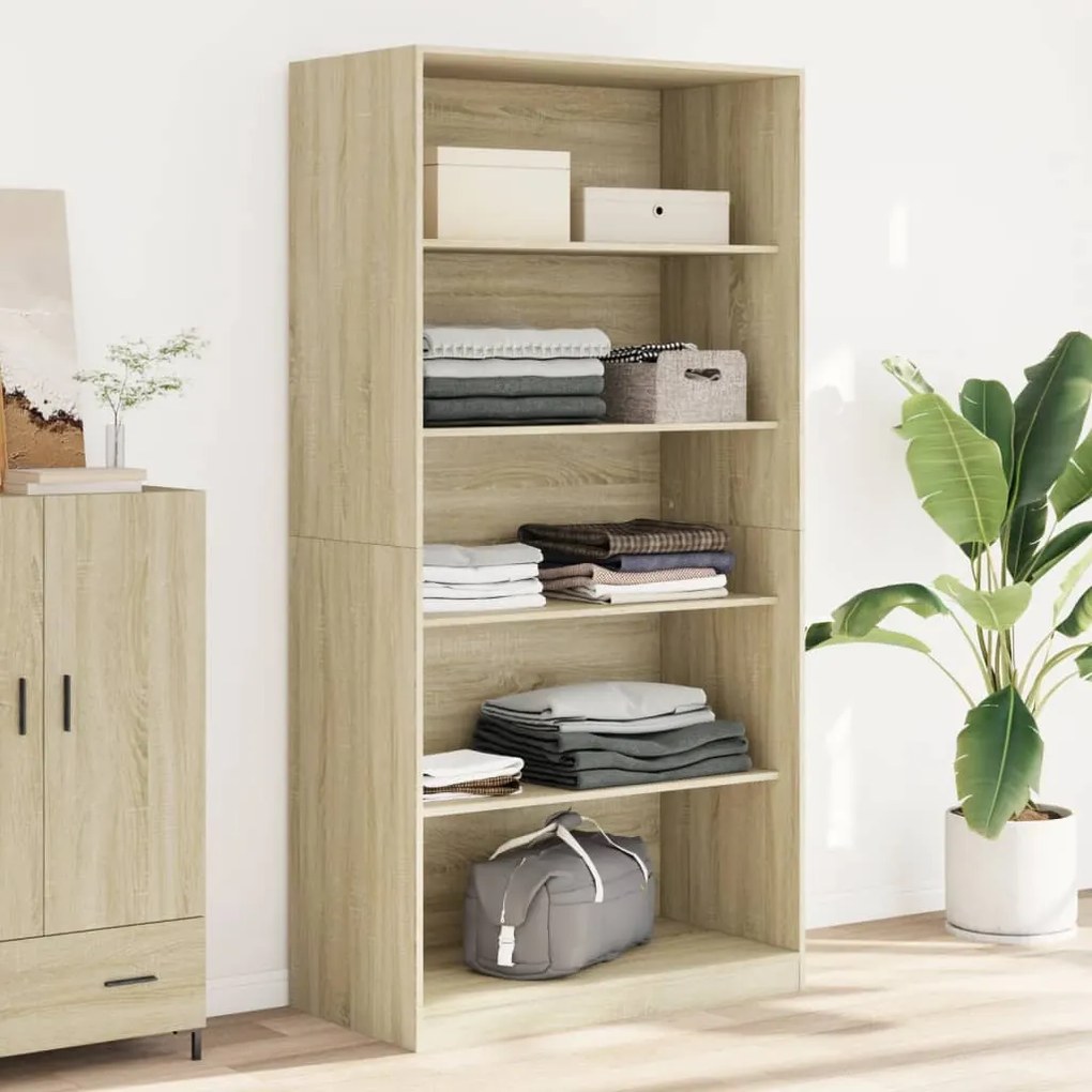 vidaXL Roupeiro 100x50x200 cm contraplacado carvalho sonoma