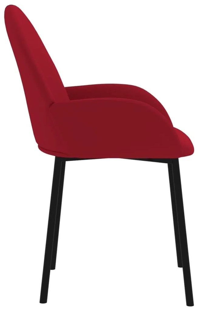 Cadeiras de jantar 2 pcs veludo vermelho tinto