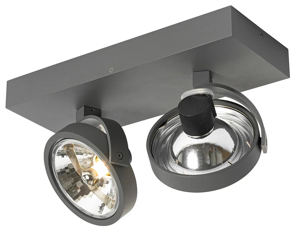 Projetores de design cinzento ajustáveis 2 luzes - Go