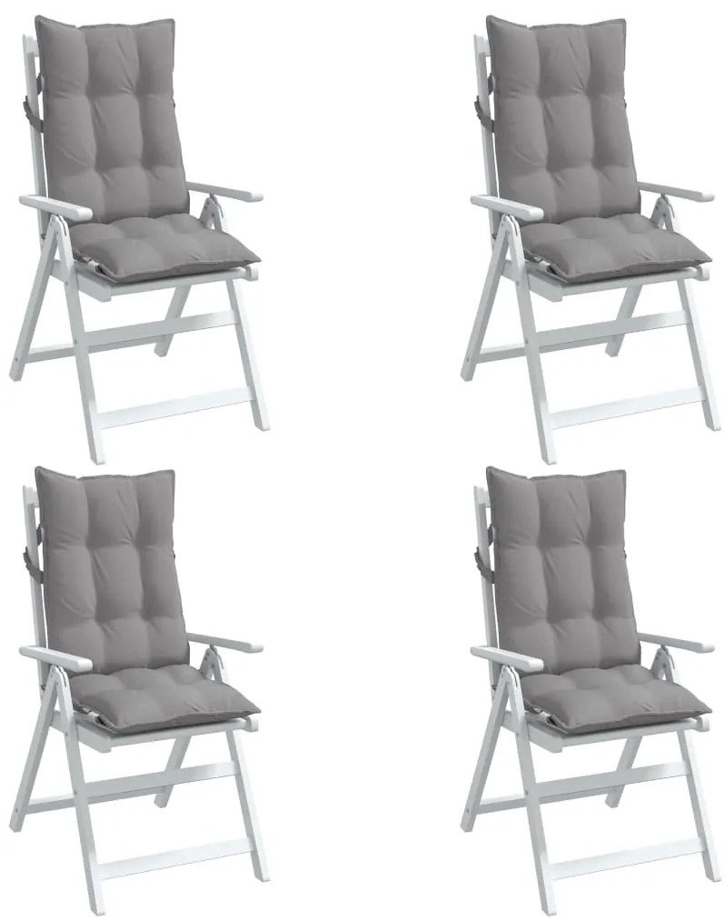Almofadões p/ cadeira encosto alto 4 pcs tecido oxford cinzento
