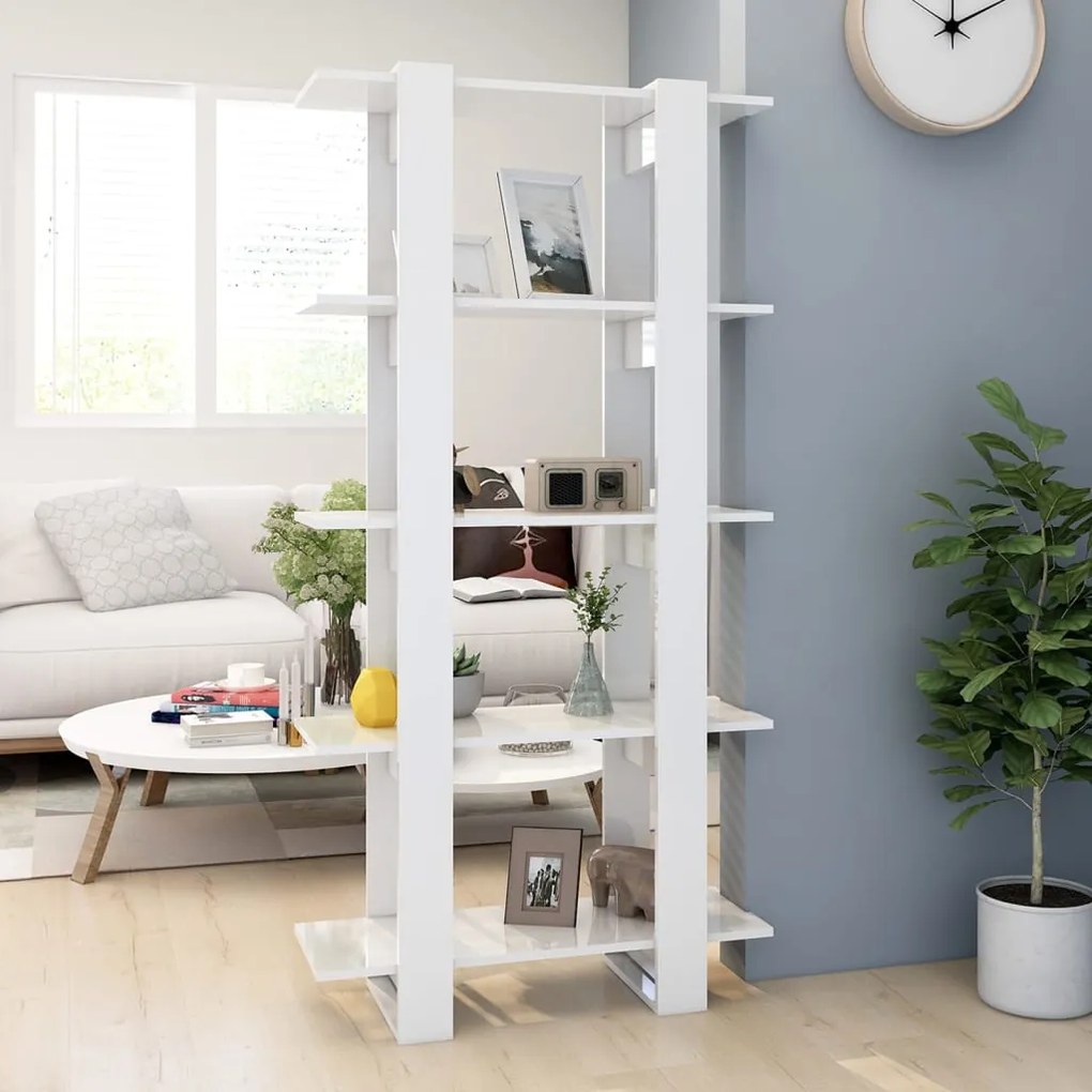 vidaXL Estante/divisória 80x30x160 cm branco brilhante