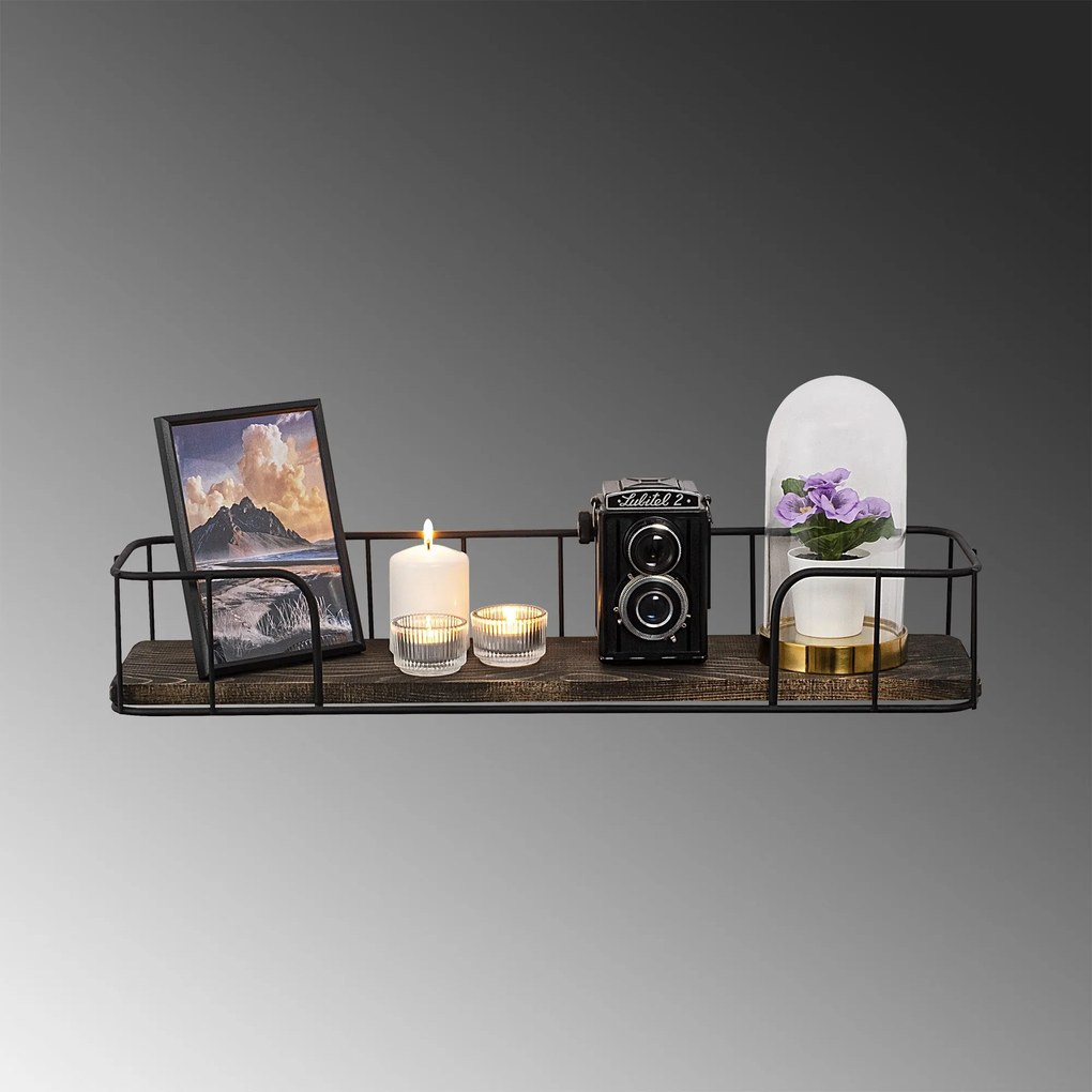 Prateleira Syringa – Preto Nogueira Escuro – 60x10x15 cm | Tribo Home