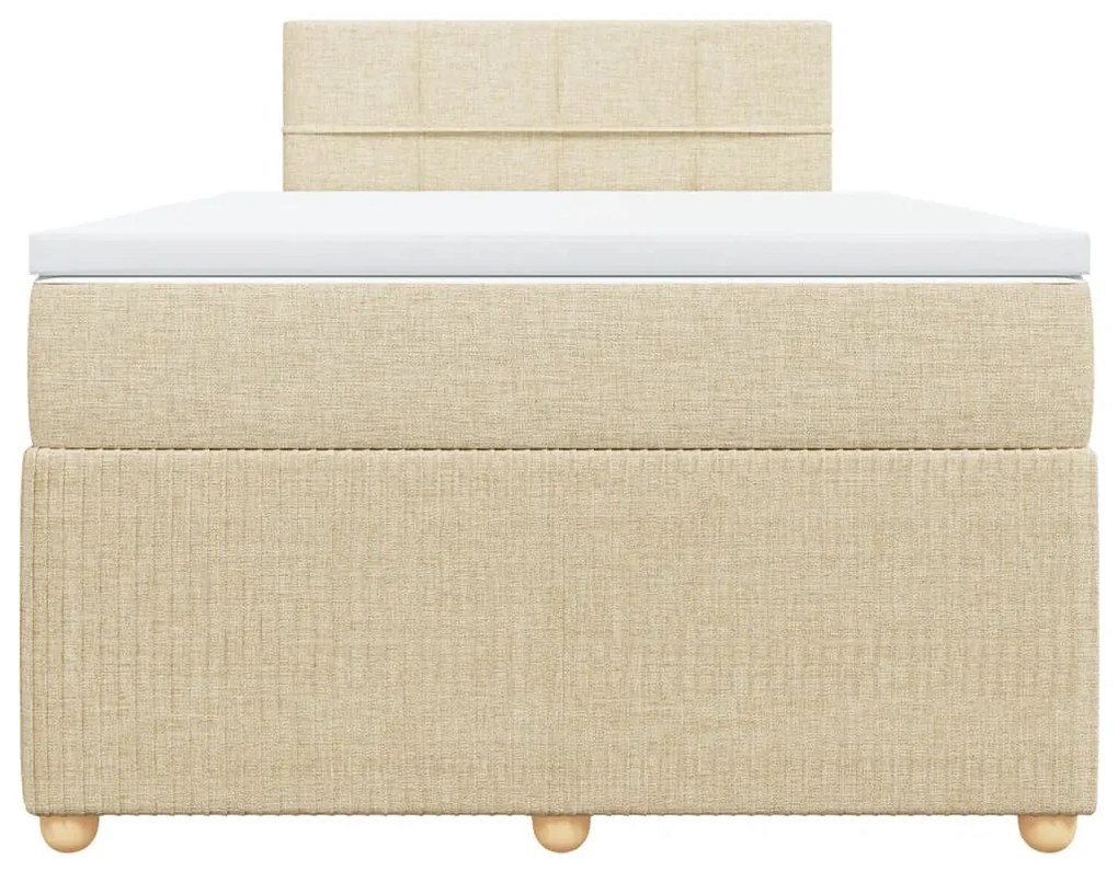 Cama boxspring com colchão 120x190 cm tecido cor creme