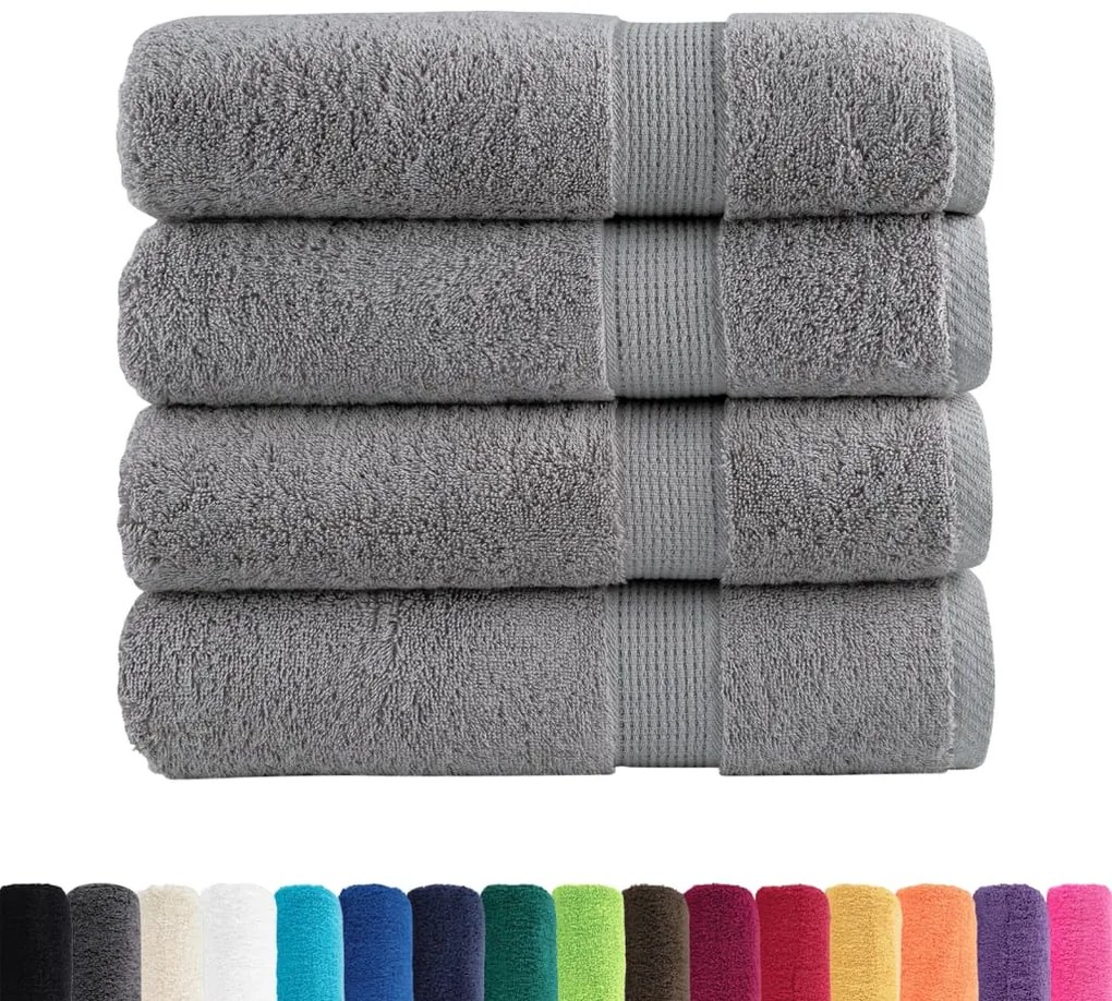 Toalhas de mãos premium SOLUND 4pcs 50x100 cm 600 gsm cinzento