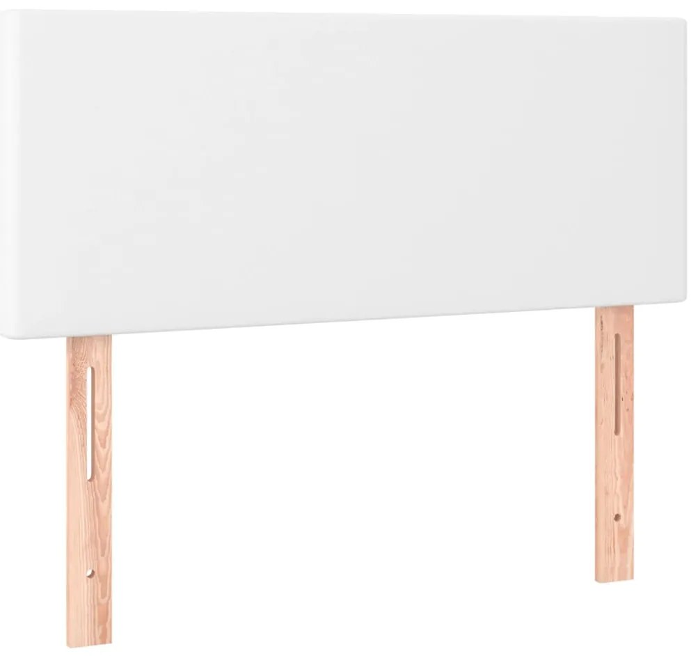 Cama com molas/colchão 90x200 cm couro artificial branco