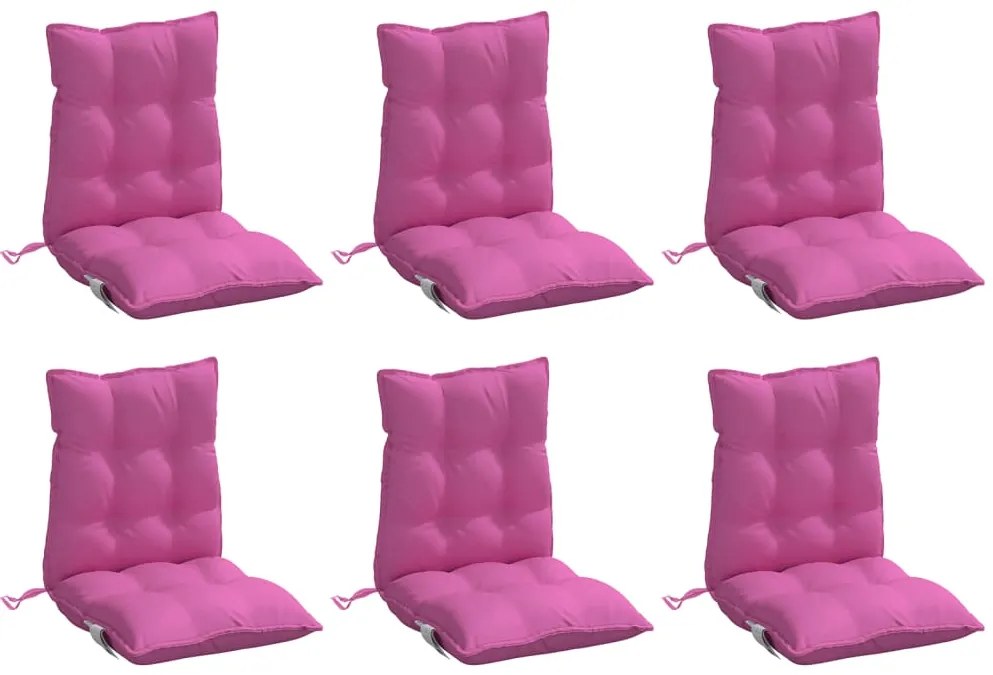 Almofadões cadeira encosto baixo 6 pcs tecido oxford rosa