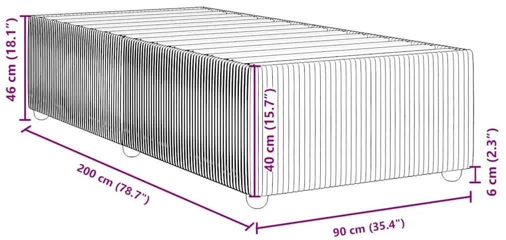 Estrutura de cama sem colchão 90x200 cm tecido cinzento-claro
