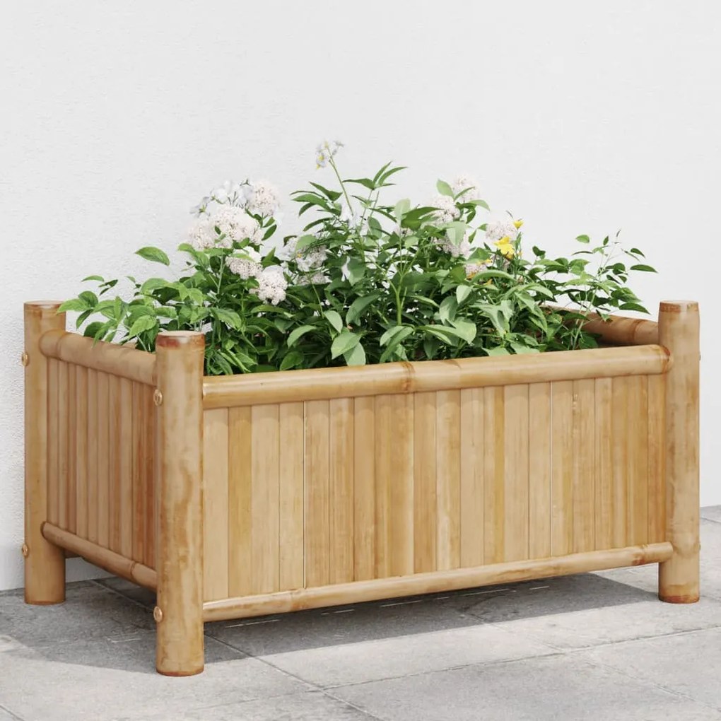 Vaso/floreira de jardim 50x30x25 cm bambu