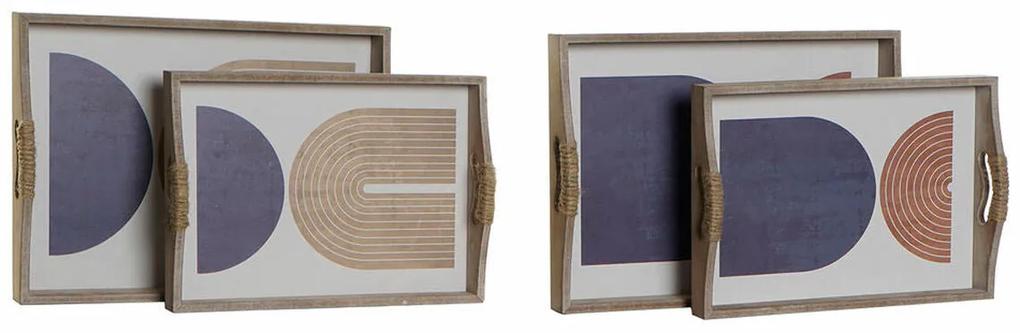 Tabuleiro DKD Home Decor Madeira MDF (2 pcs) (40 x 30 x 6 cm)