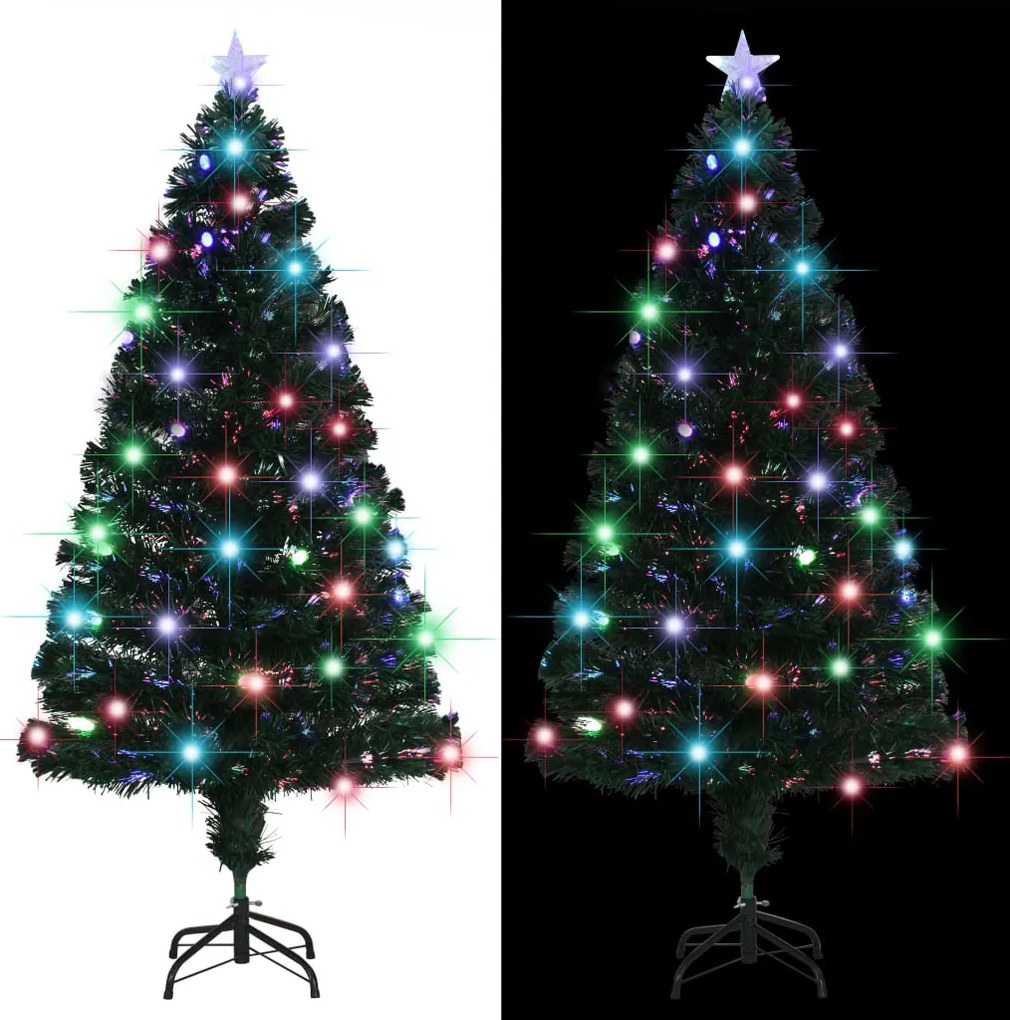 Árvore de Natal pré-iluminada c/ suporte 150 cm fibra ótica