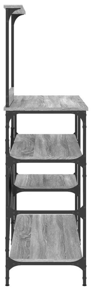 Estante 90x40x132 cm derivados de madeira e metal cinza sonoma