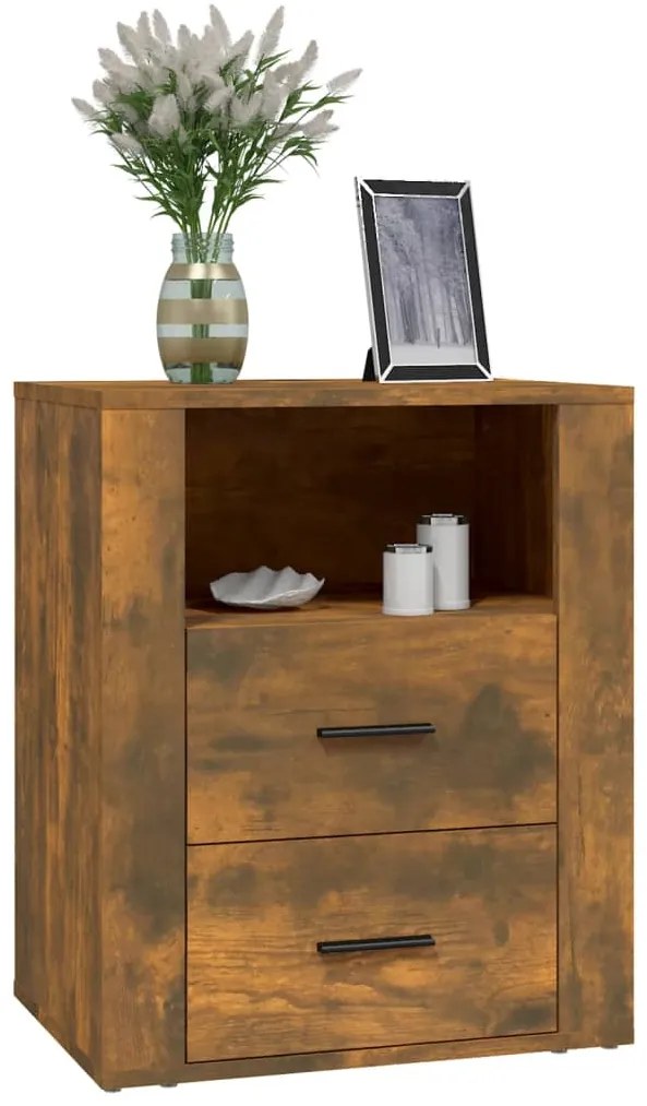 Mesa cabeceira 50x36x60 cm derivados madeira carvalho fumado