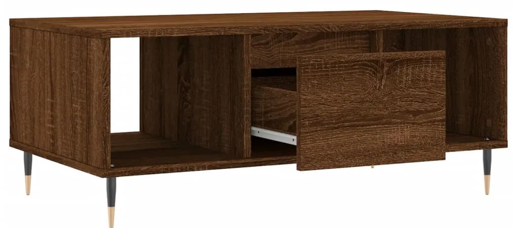 Mesa de centro 90x50x36,5cm derivados madeira carvalho castanho