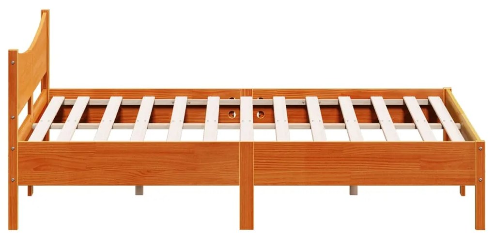 Cama sem colchão 180x200 cm pinho maciço castanho-mel