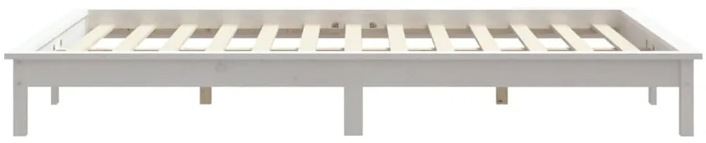 Estrutura de cama king size 150x200 cm pinho maciço branco
