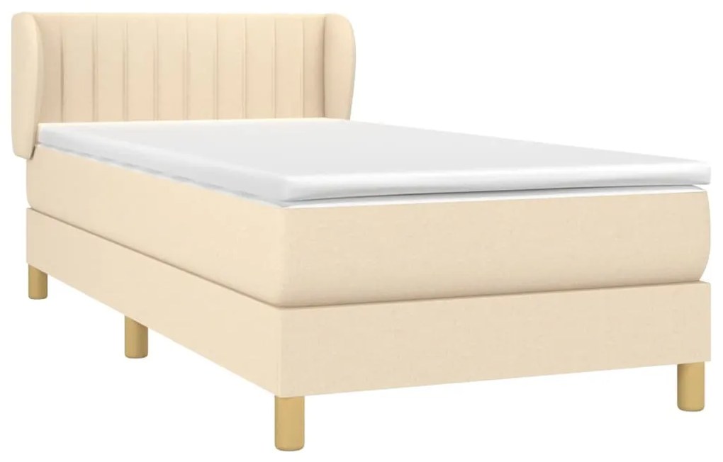 Cama com molas/colchão 90x190 cm tecido cor creme