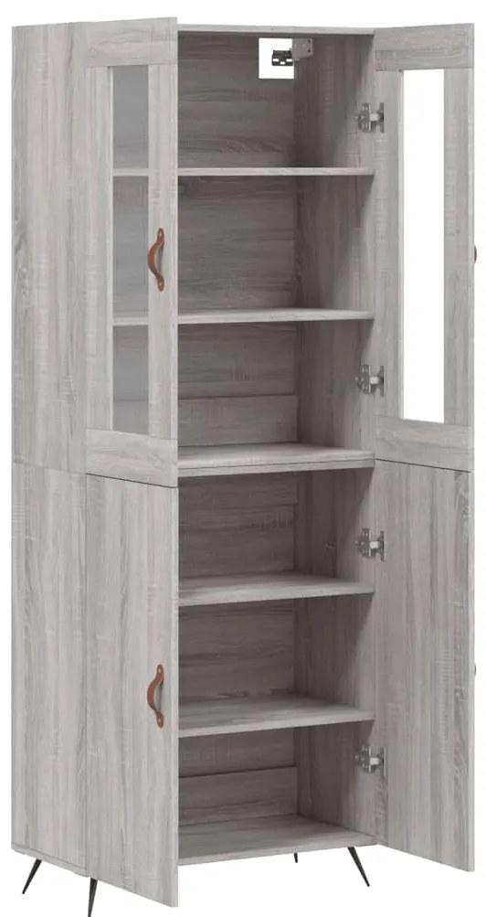 Armário alto 69,5x34x180 cm derivados de madeira sonoma cinza