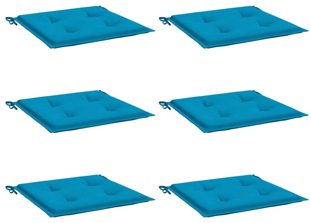 Almofadões p/ cadeiras jardim 6 pcs 40x40x3 cm oxford azul