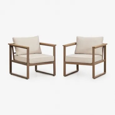 Pack De 2 Poltronas Em Alumínio Lipov Moka Brown - Sklum