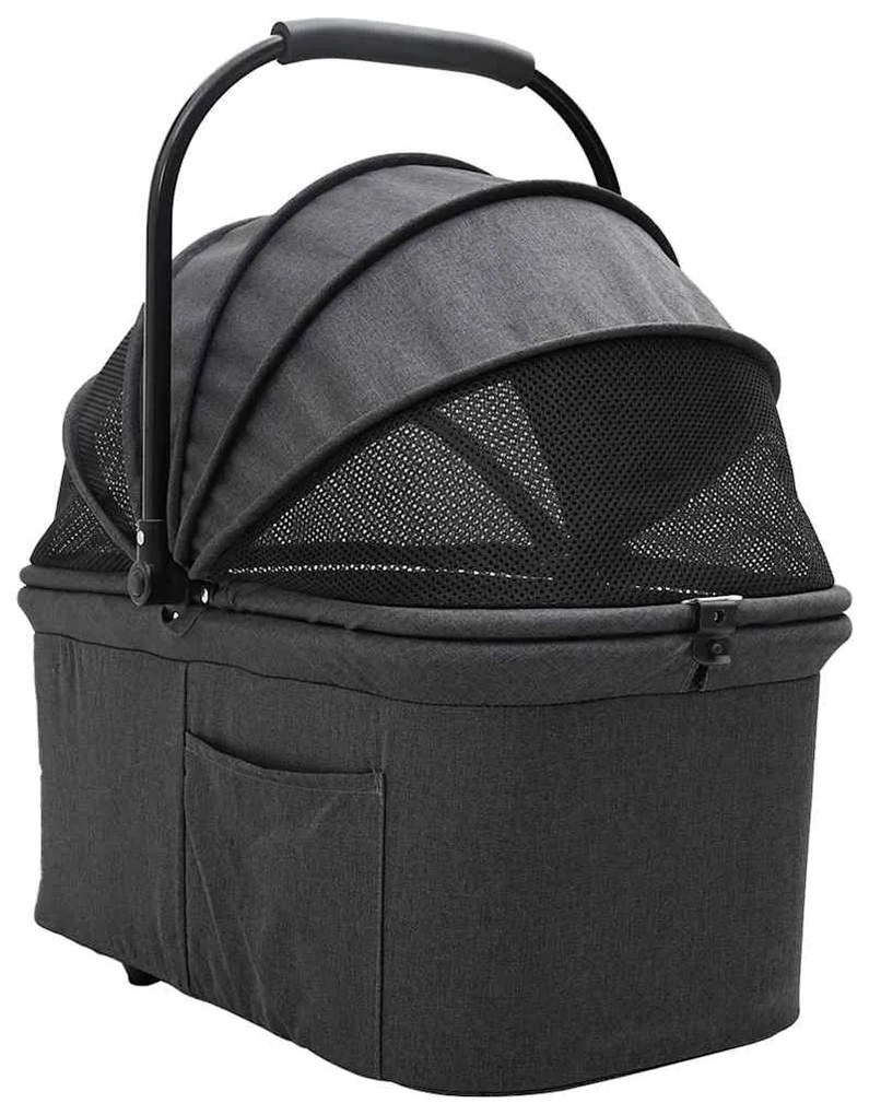 Carrinho de Pet Dobrável Preto 78 x 54 x 101 cm Tecido Oxford