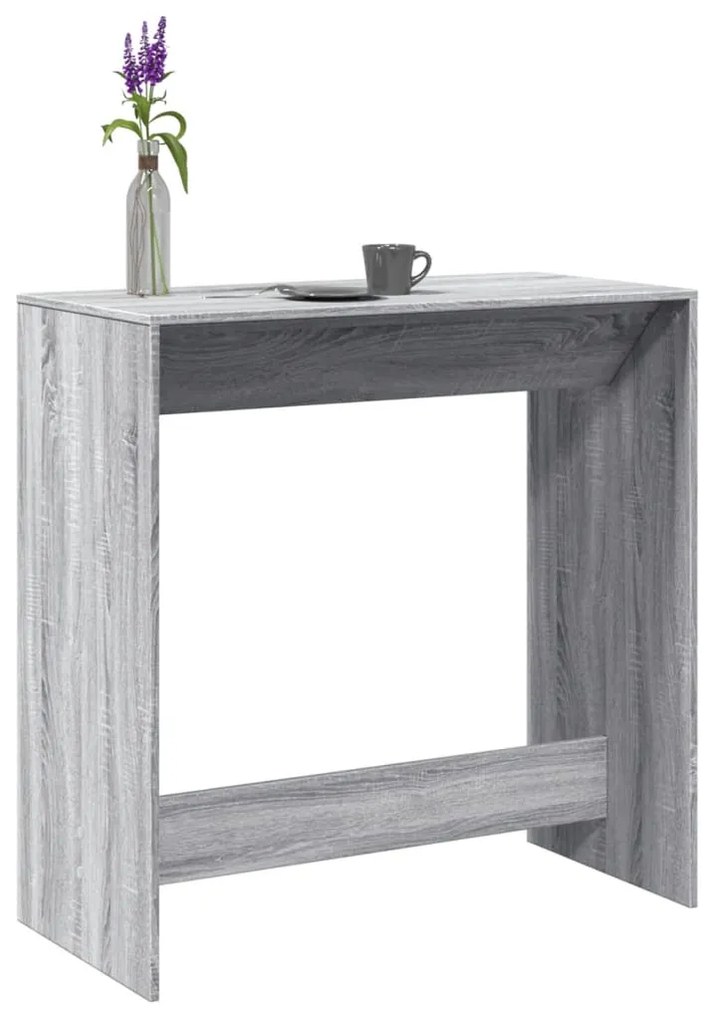 vidaXL Mesa de bar 102x50x103,5cm derivados de madeira cinzento sonoma