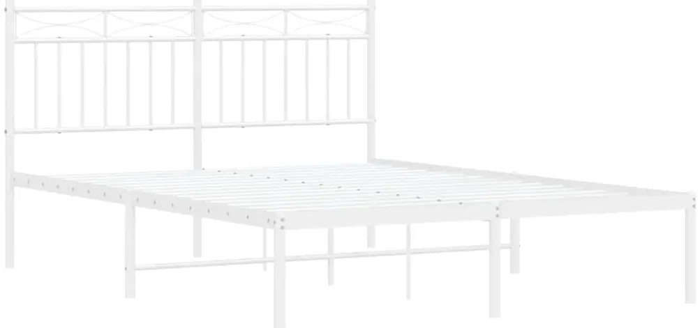 Estrutura de cama com cabeceira 135x190 cm metal branco