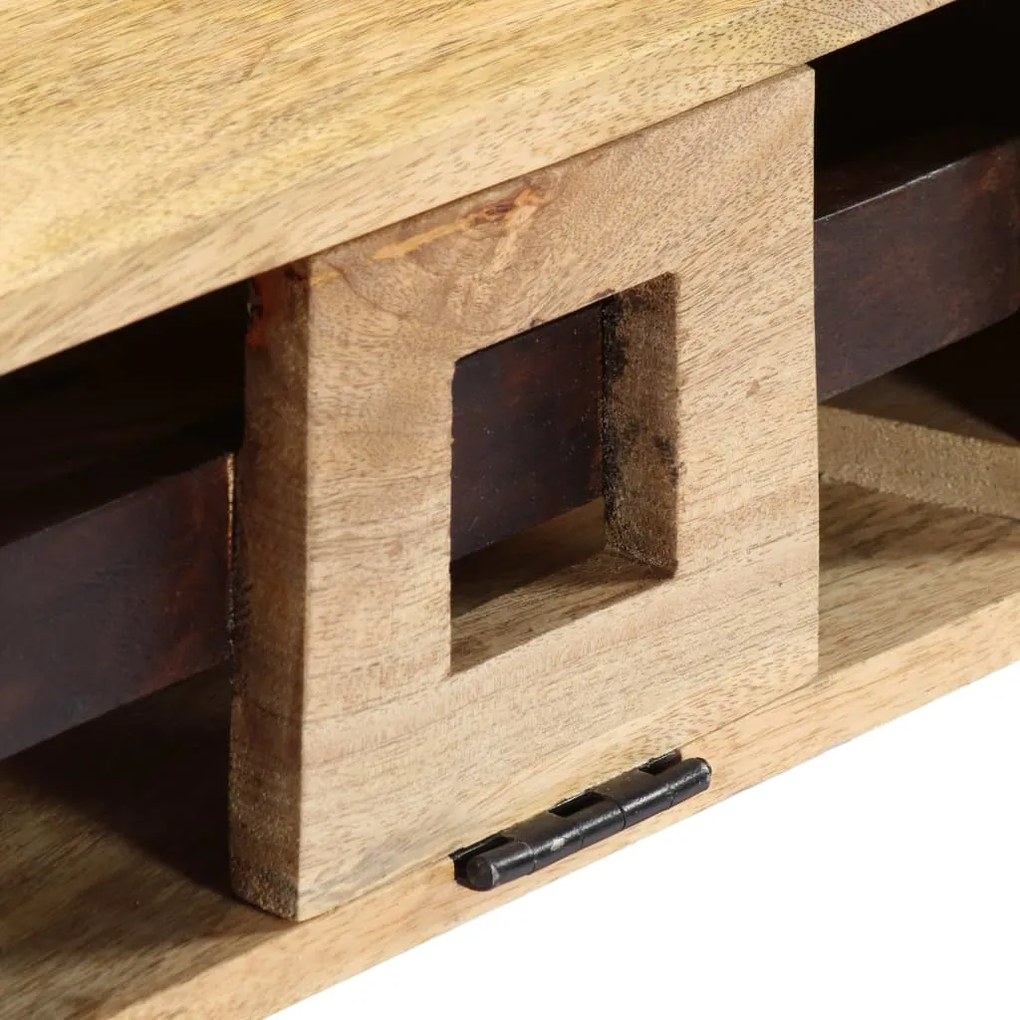 Mesa de centro estilo cassete 100x52x45 cm mangueira maciça