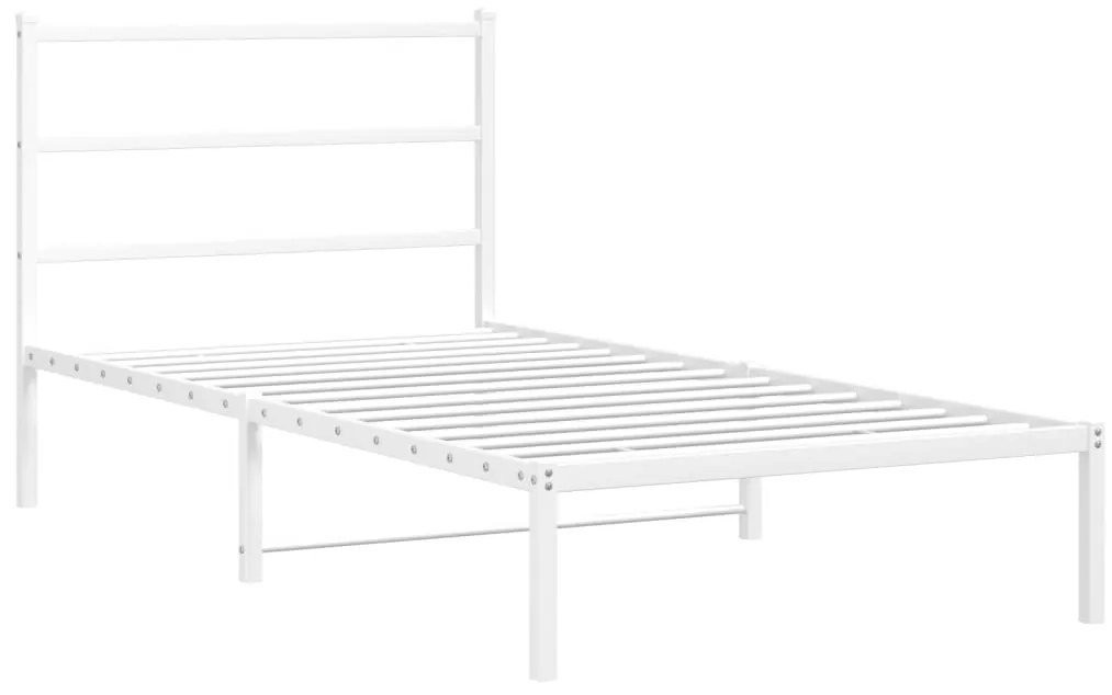 Estrutura de cama com cabeceira 100x200 cm metal branco