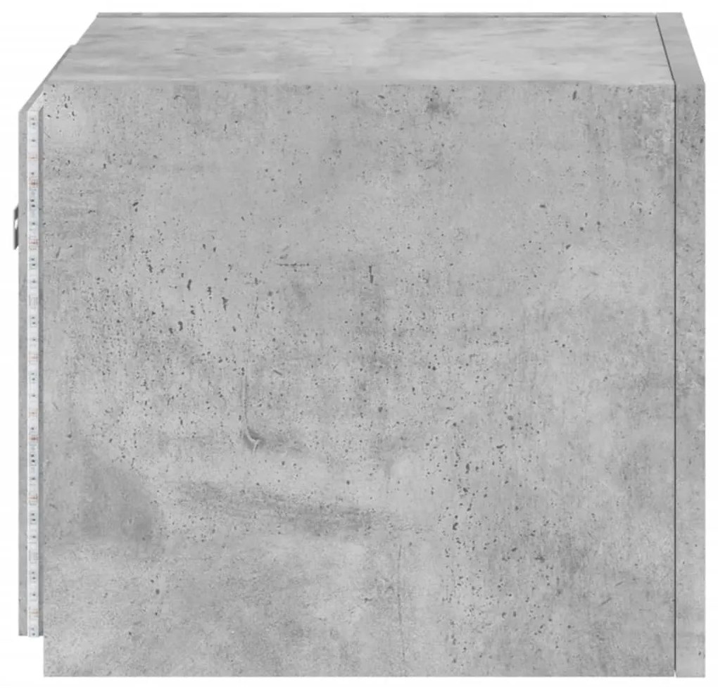 Móvel de parede p/ TV c/ luzes LED 30,5x35x30 cm cinza cimento