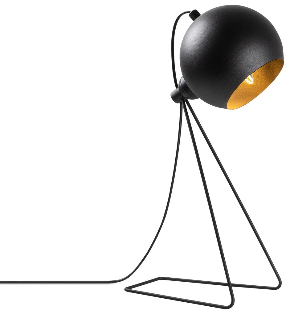 Candeeiro de Mesa Mixed – Preto e Dourado – 28 x 15 x 45 cm