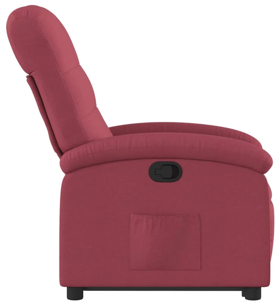 Poltrona reclinável elevatória tecido vermelho tinto