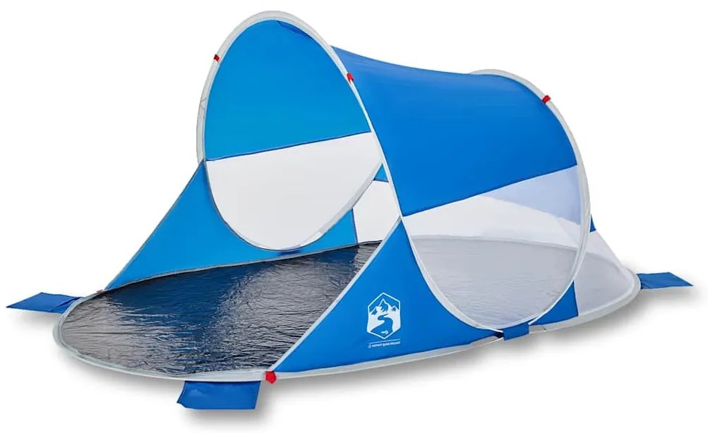 Tenda de praia pop-up impermeável azul ciano