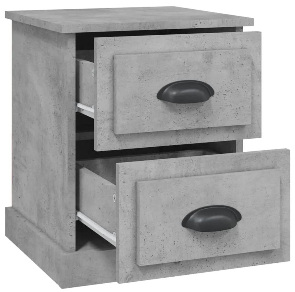 Mesas cabeceira 2pcs derivados madeira cinza cimento