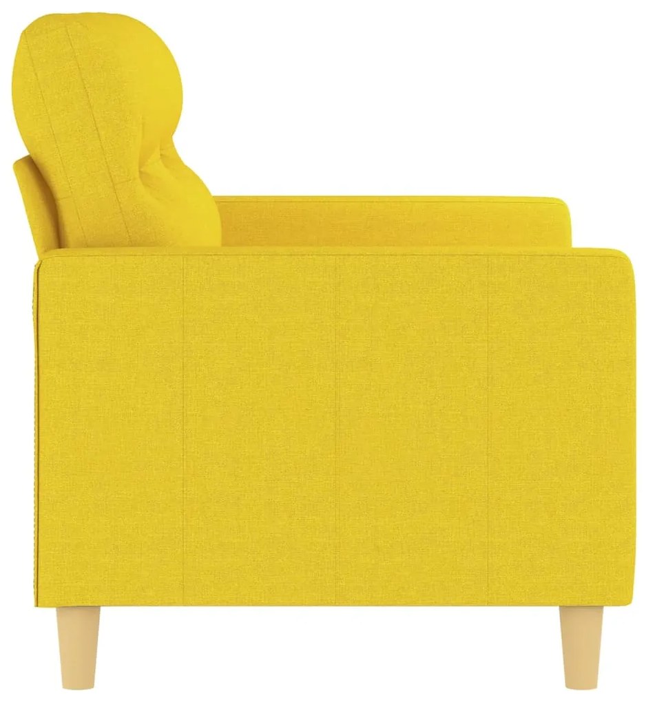 Sofá de 2 lugares 120 cm tecido amarelo-claro