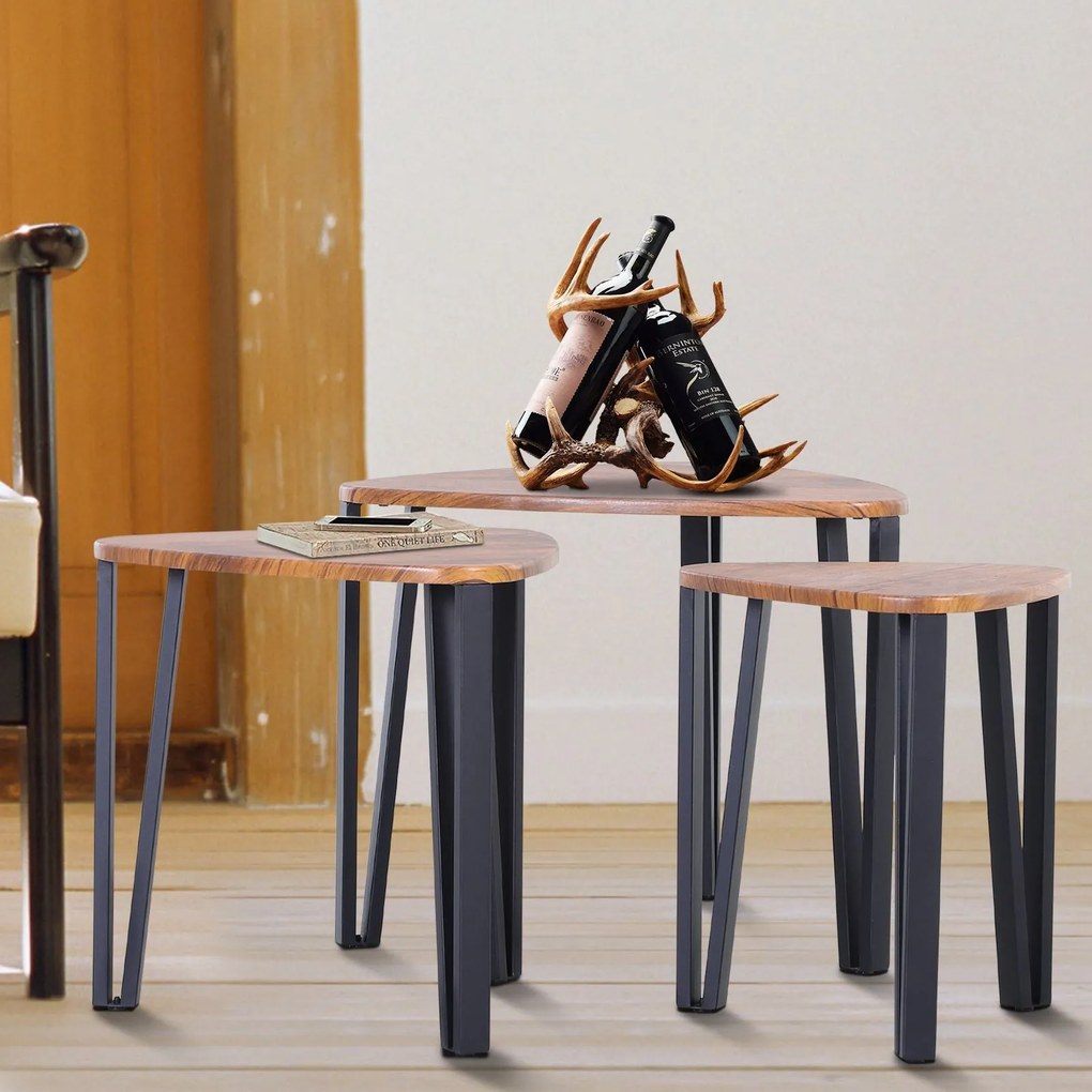 Conjunto de 3 Mesas de Café Nido Mesa de Café Moderna Mesa Auxiliar Me