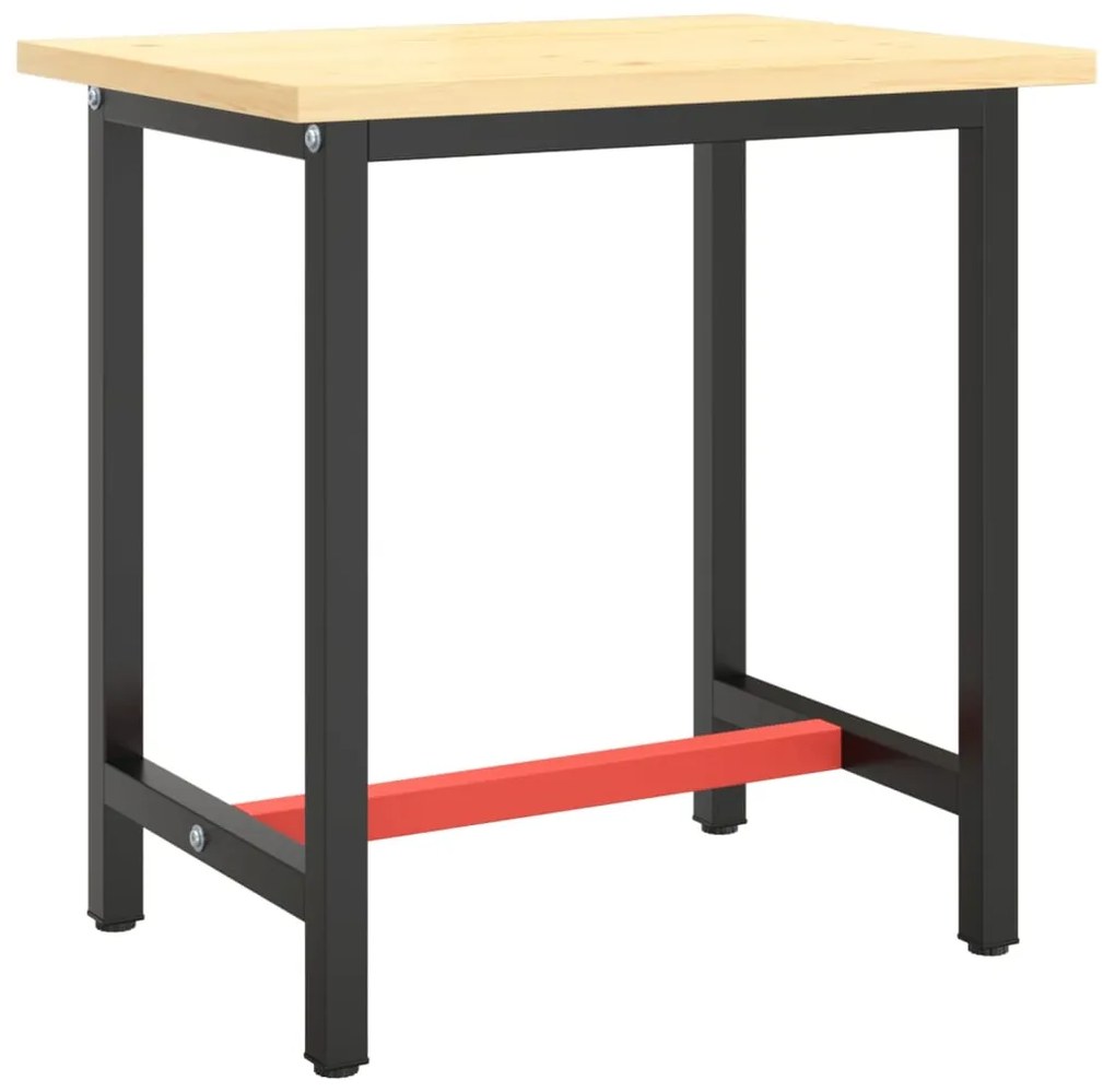 Estrutura p/ bancada 70x50x79 cm metal preto e vermelho mate