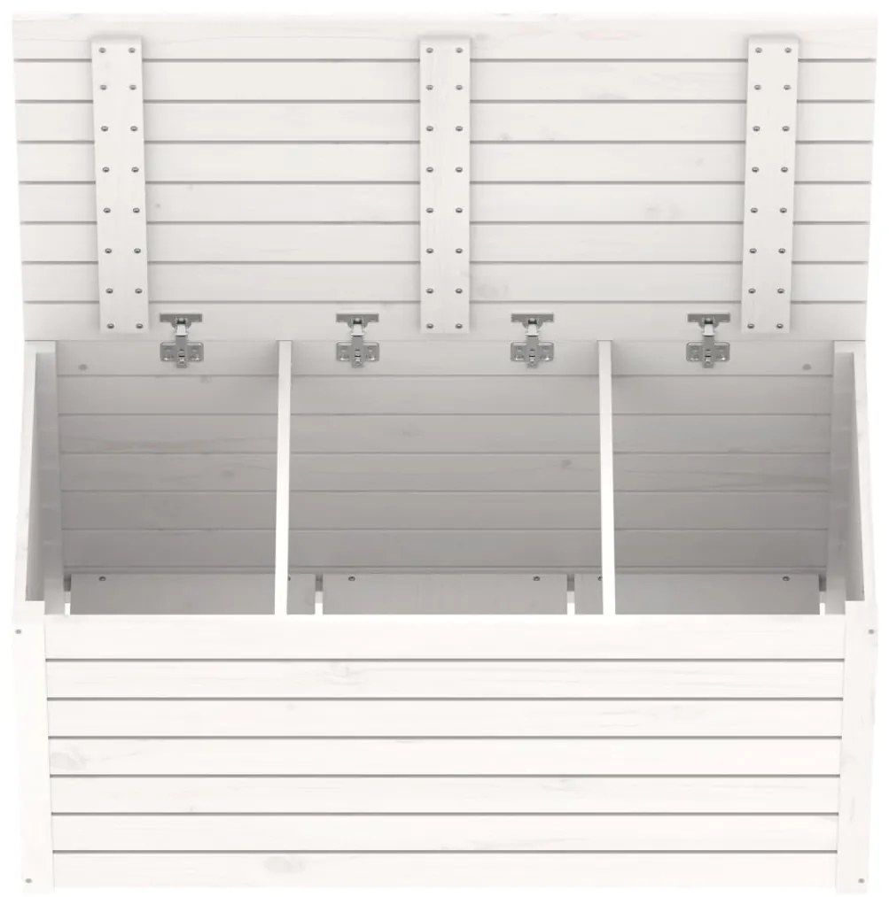 Caixa de jardim 101x50,5x46,5 cm madeira de pinho maciça branco