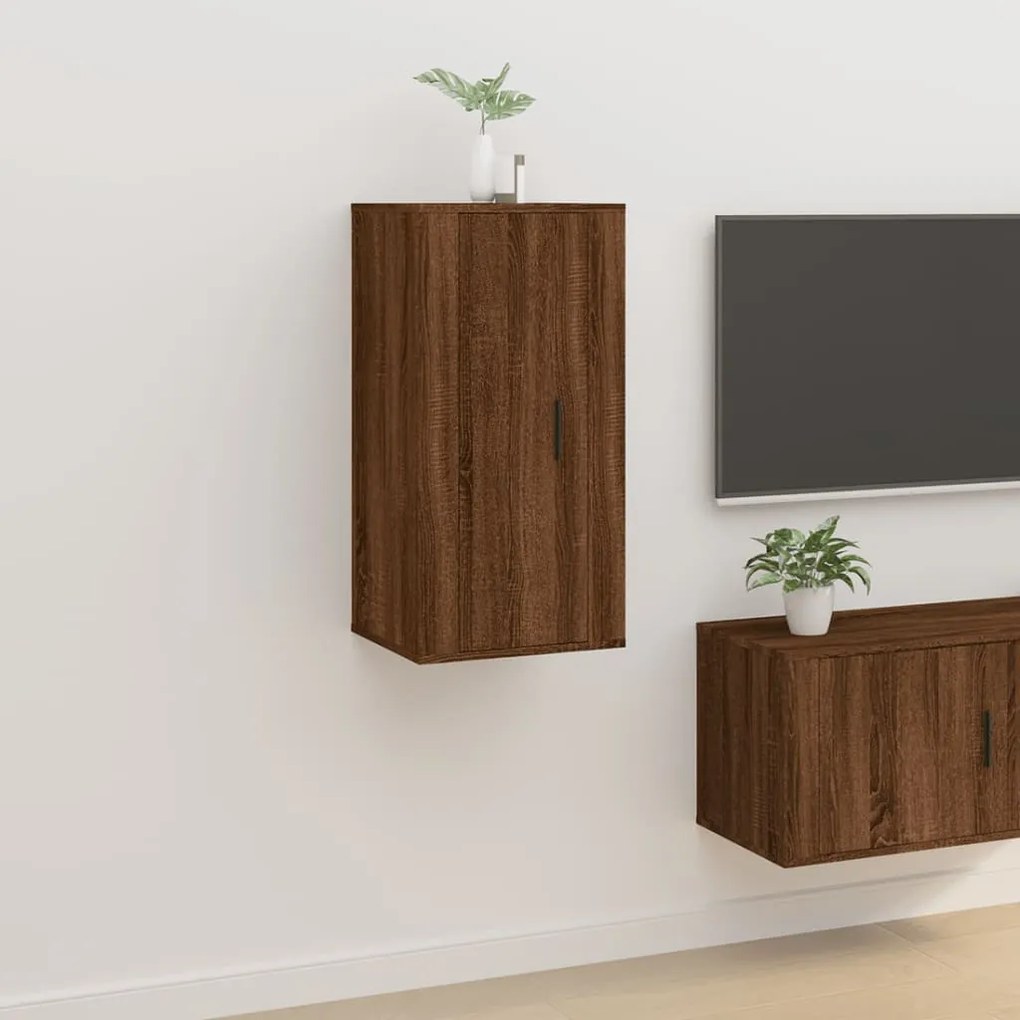 vidaXL Móvel de TV de parede 40x34,5x80 cm carvalho castanho