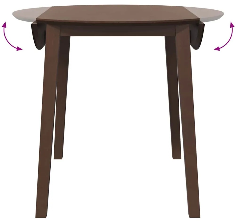 Mesa de jantar madeira seringueira maciça castanho