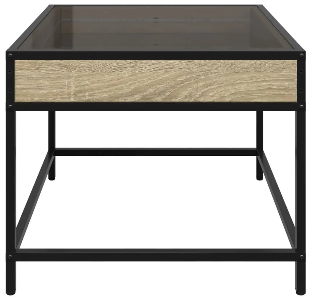 Mesa de centro luzes LED Infinity 50x50x41 cm carvalho sonoma